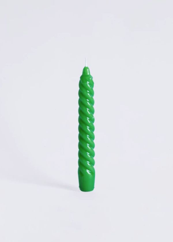 Vela Castiçal Zig Zag Verde