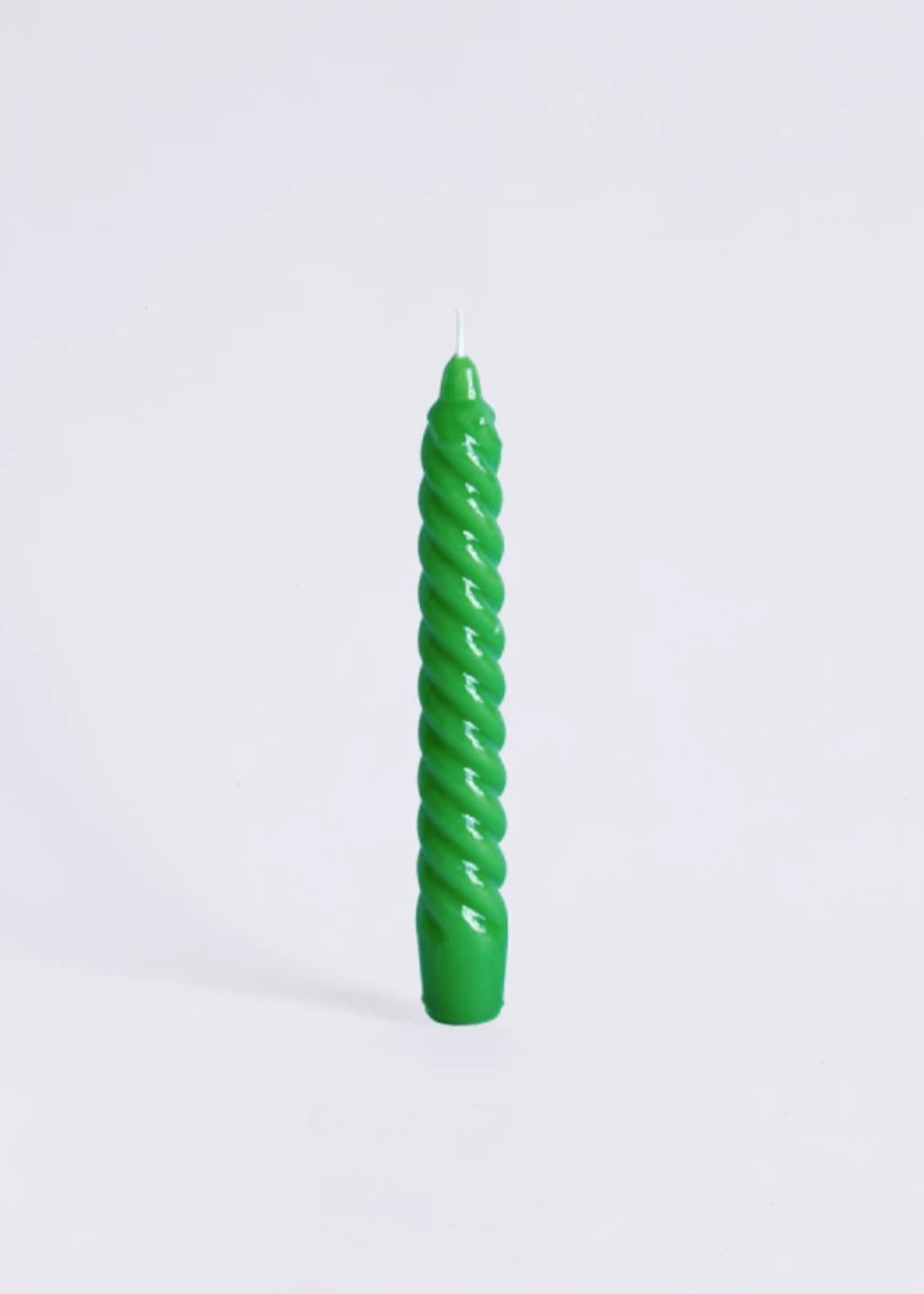 Vela Castiçal Zig Zag Verde