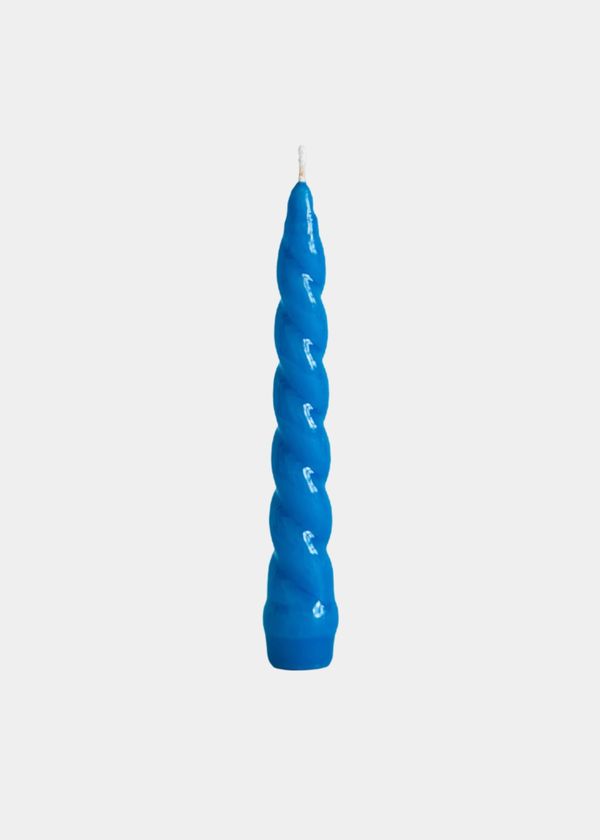 Vela Castiçal Espiral Verniz Azul 