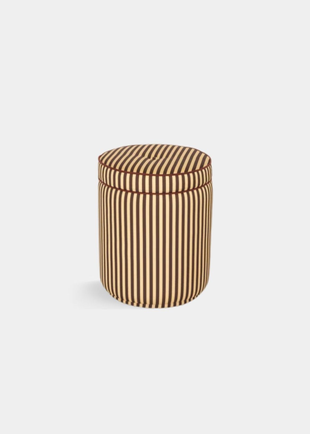 Puff Listrado Champanhe & Cacau