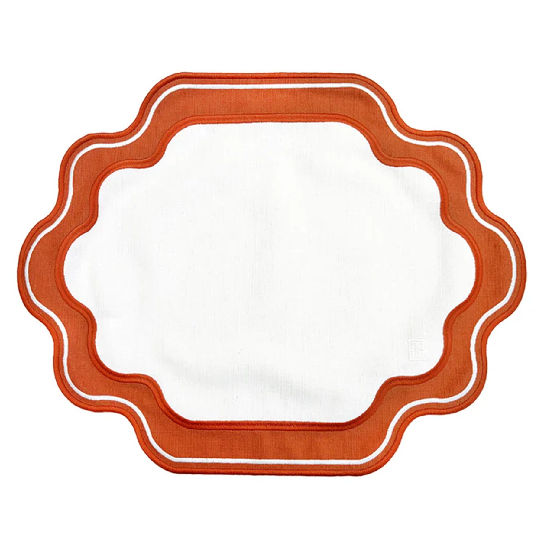 Jogo Americano Ella Branco E Terracota 3