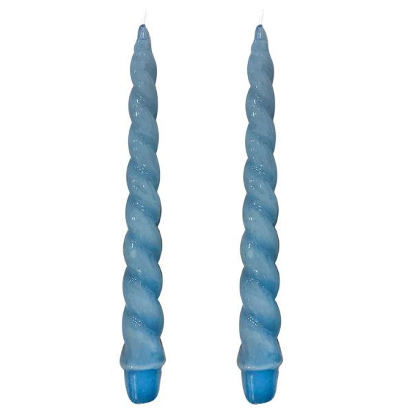 Dupla Vela Castiçal Nuvem Azul Claro