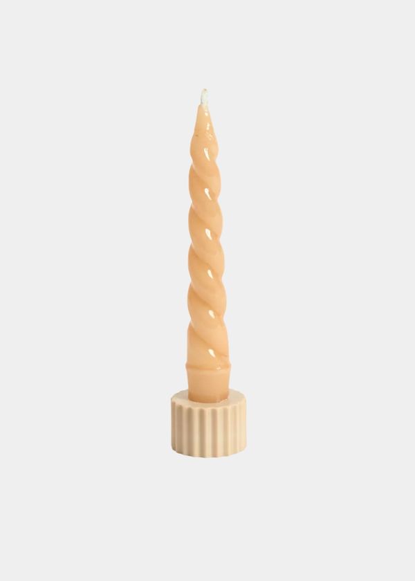 Vela Castiçal Espiral Verniz Caramelo