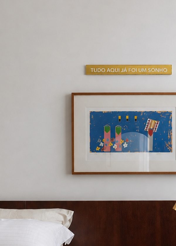 Adorno Régua Duo "Tudo Aqui Já Foi Um Sonho" 40cm
