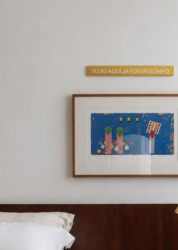 Adorno Régua Duo "Tudo Aqui Já Foi Um Sonho" 40cm