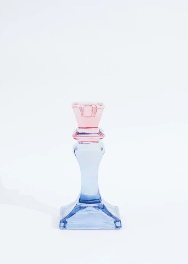 Castiçal Liso Bicolor Azul e Rosa M