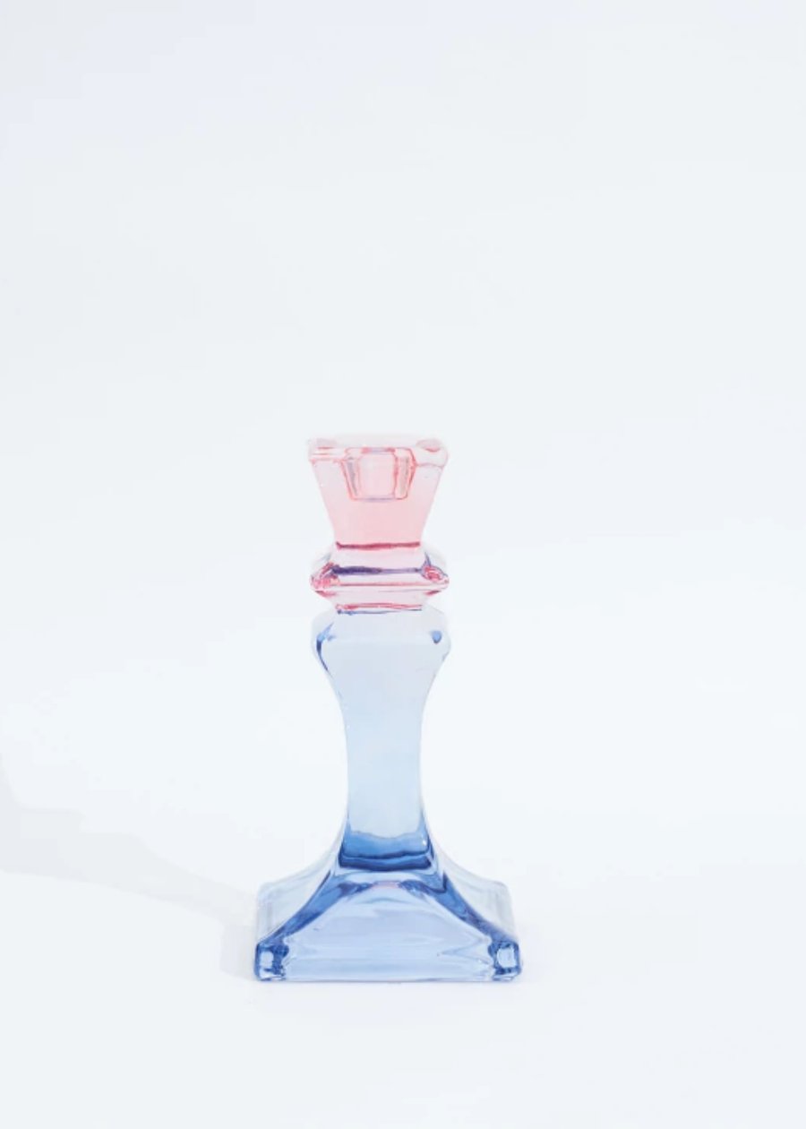 Castiçal Liso Bicolor Azul e Rosa M