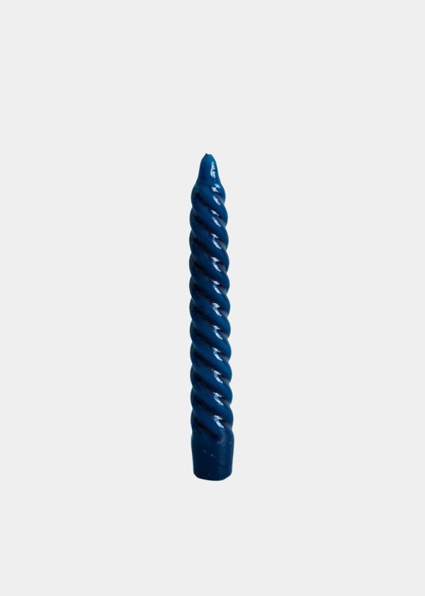 Vela Castiçal Zig Zag Azul Marinho