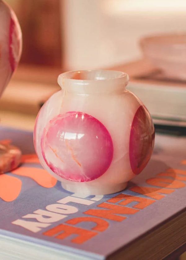 Vaso De Onix Esfera Rosa