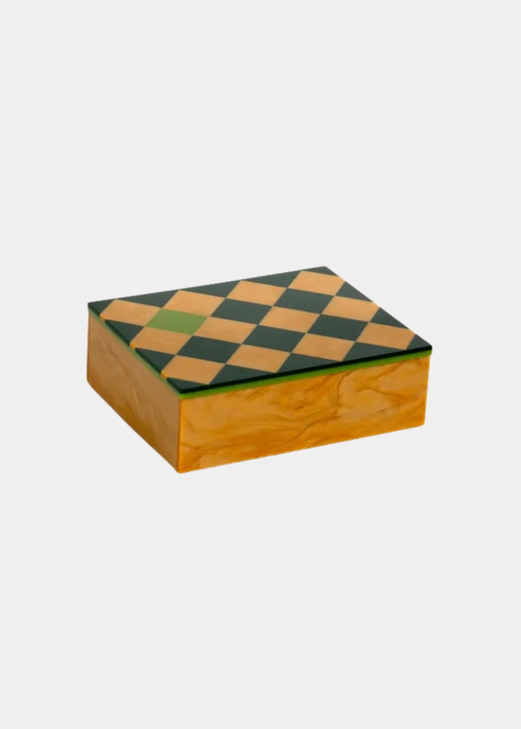 Kit Caixa Decorativa Acrílico Golden Green + Toalha 2