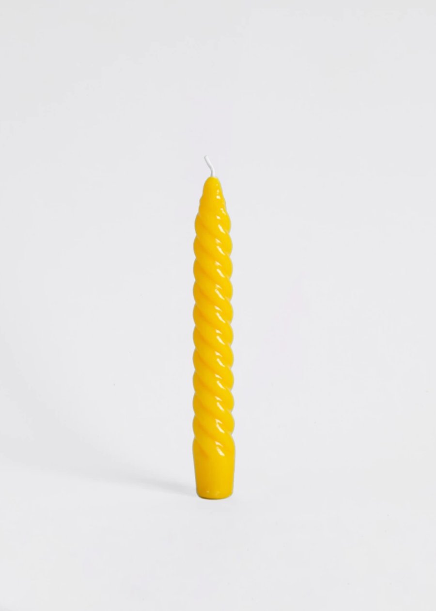 Vela Castiçal Zig Zag Amarelo