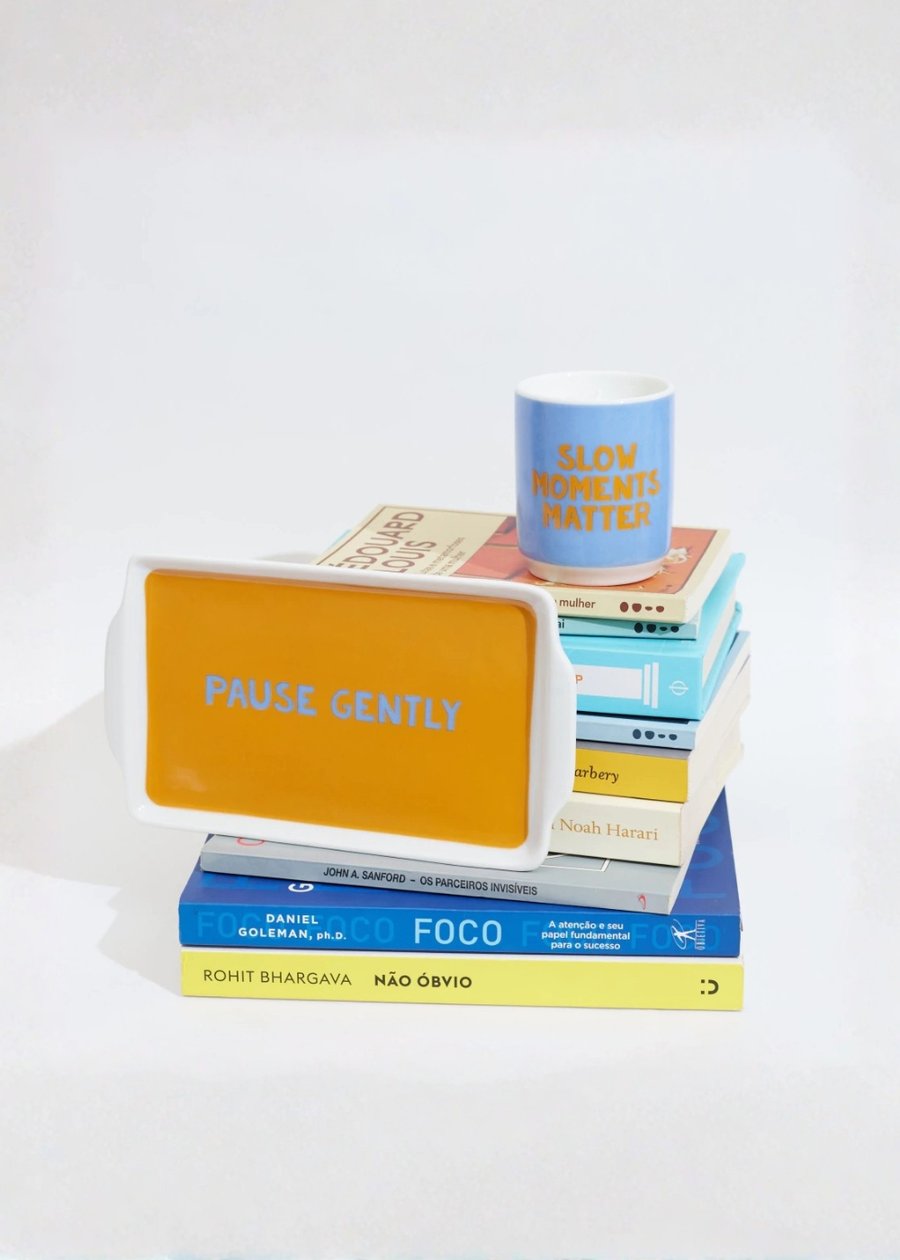 Kit Vela E Bandeja Bem-Estar Azul