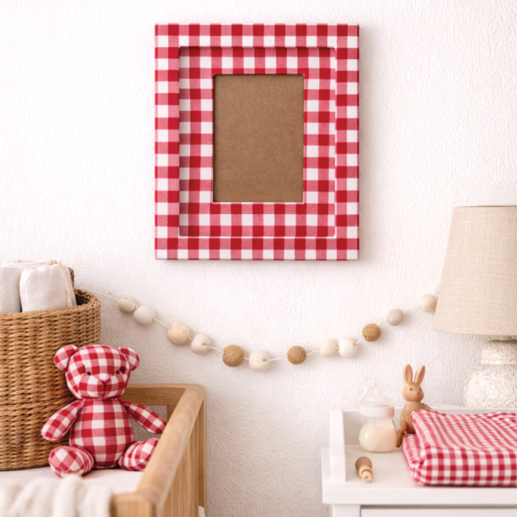 Quadro De Tecido Xadrez Vermelho 3