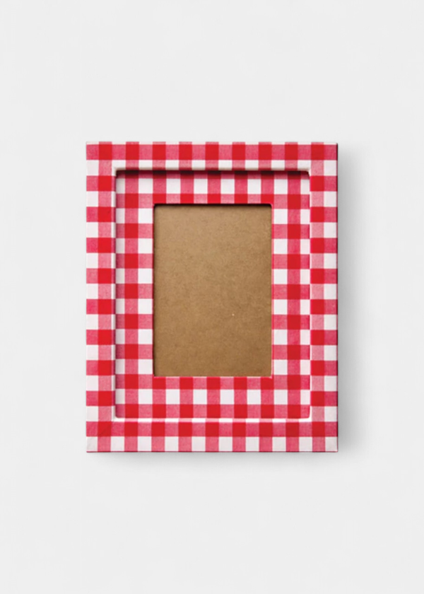 Quadro De Tecido Xadrez Vermelho