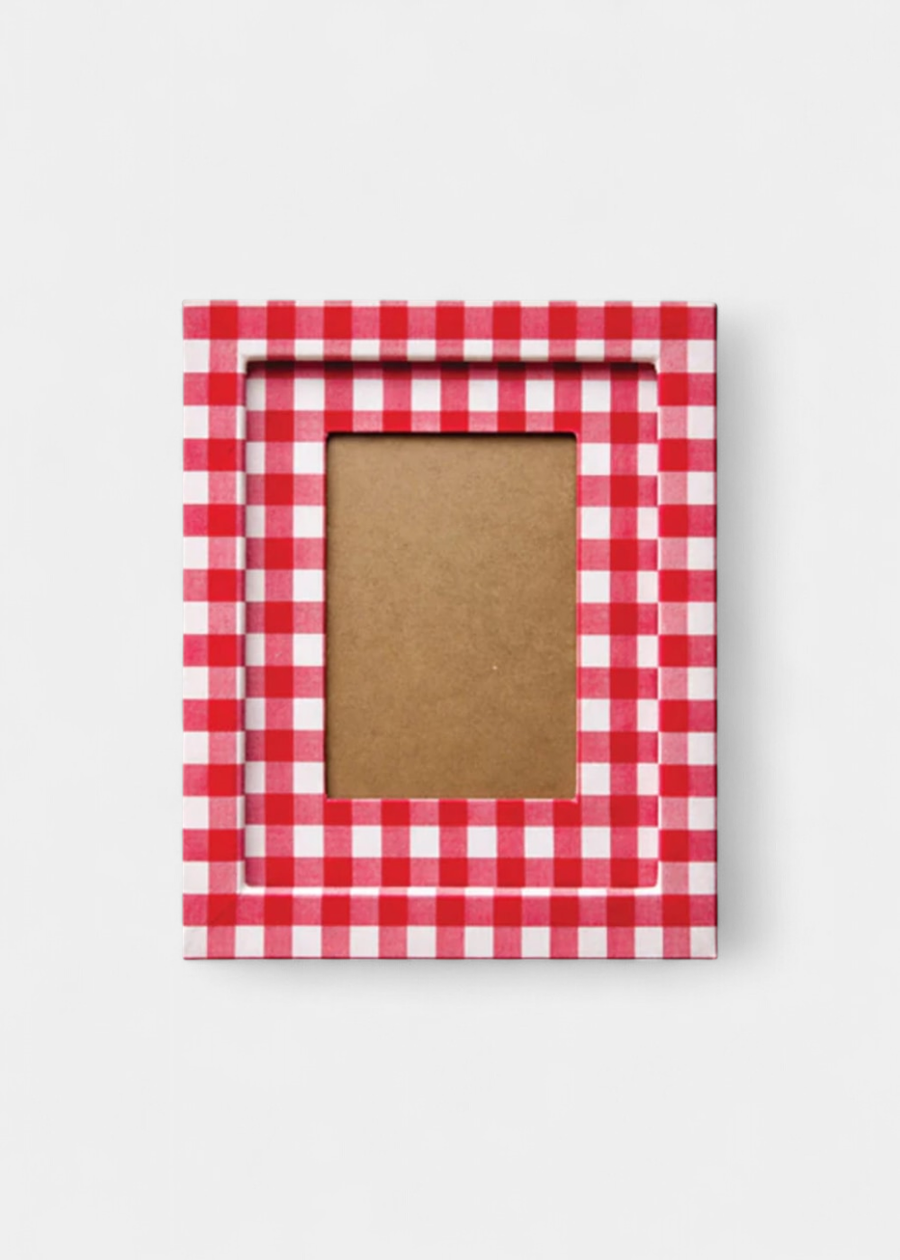 Quadro De Tecido Xadrez Vermelho