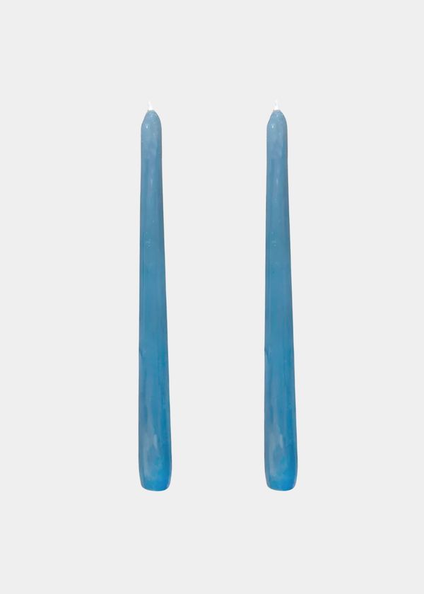 Dupla Vela Castiçal Cônica Azul Claro G