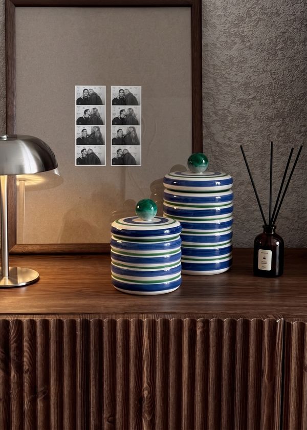 Pote Cerãmica Agata Azul M