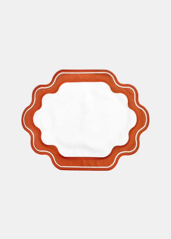 Jogo Americano Ella Branco E Terracota