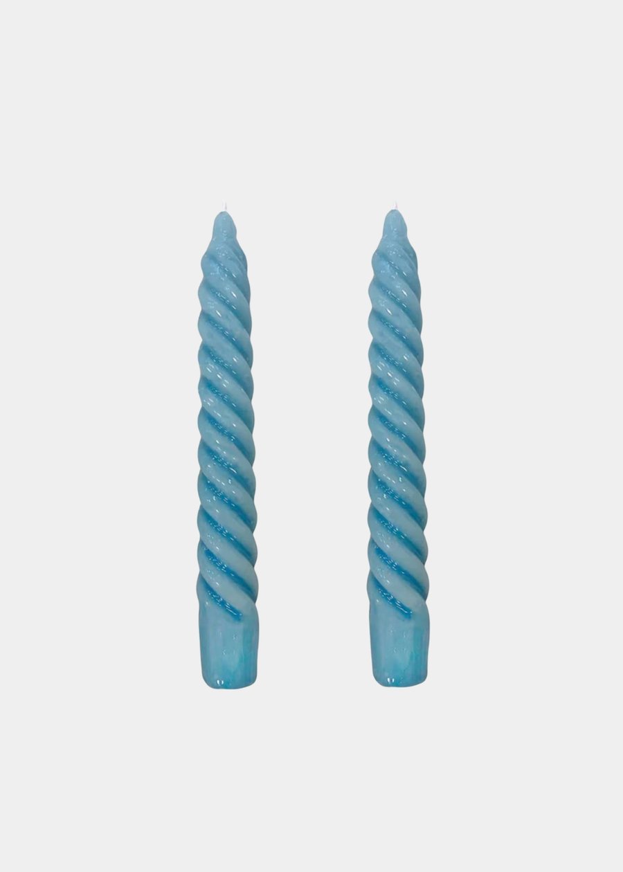 Vela Castiçal Twist Bold Azul Claro