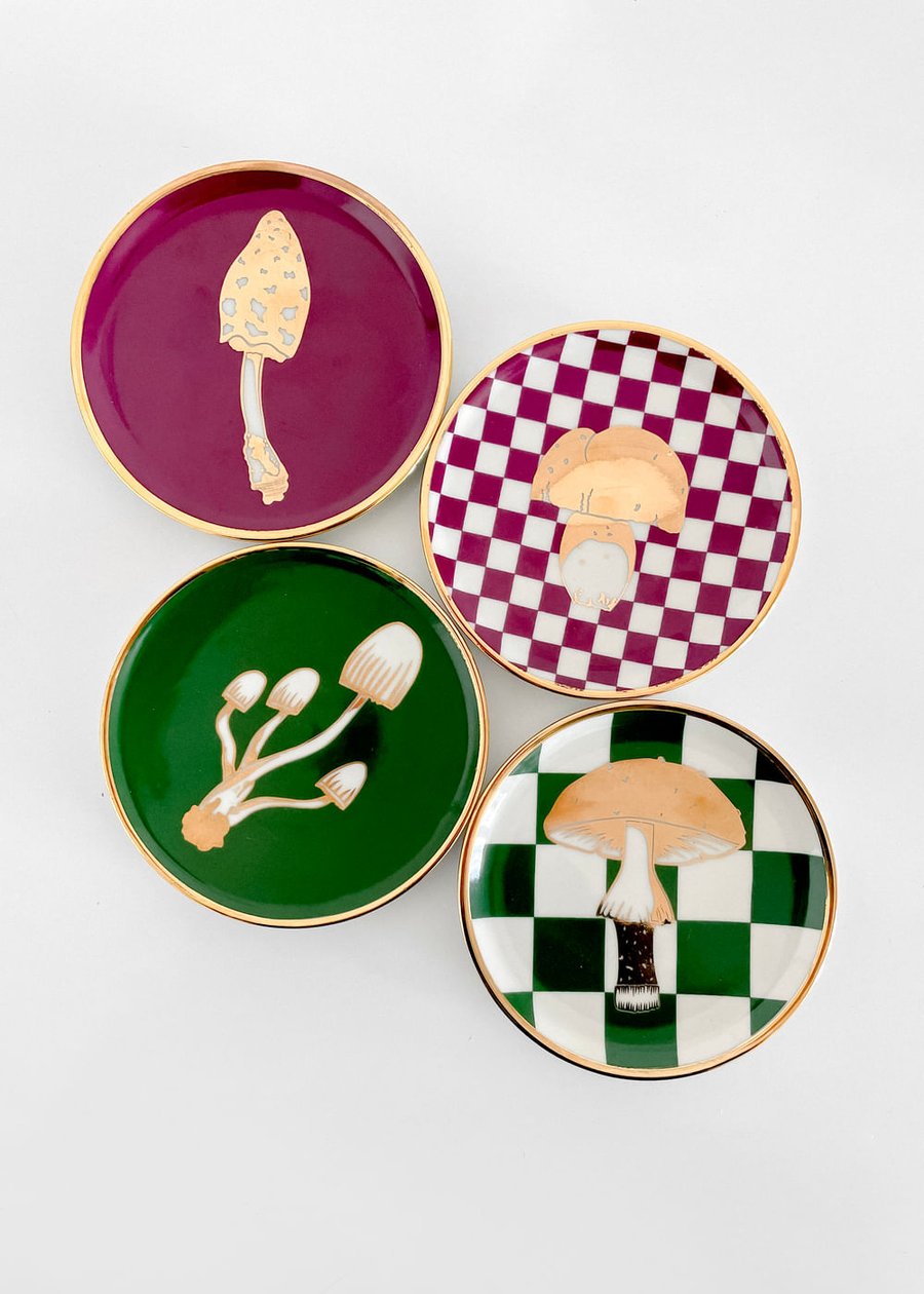 Kit Fancy 4 Pratos De Porcelana