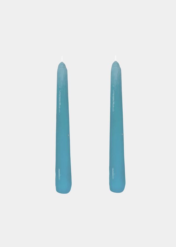 Dupla Vela Castiçal Cônica Azul Claro P