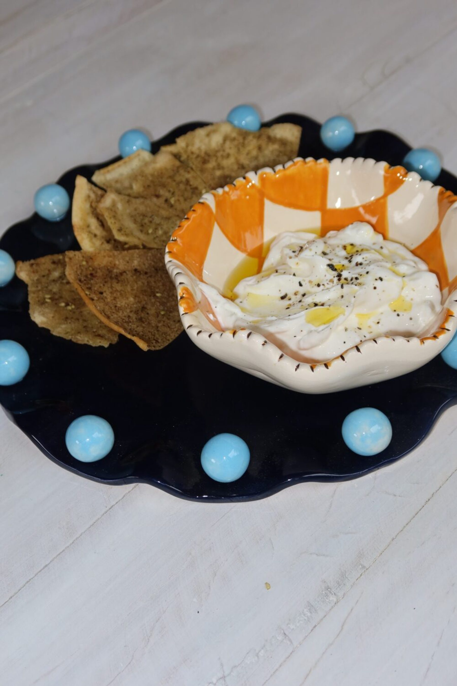 Travessa Ruffled Marinho 4