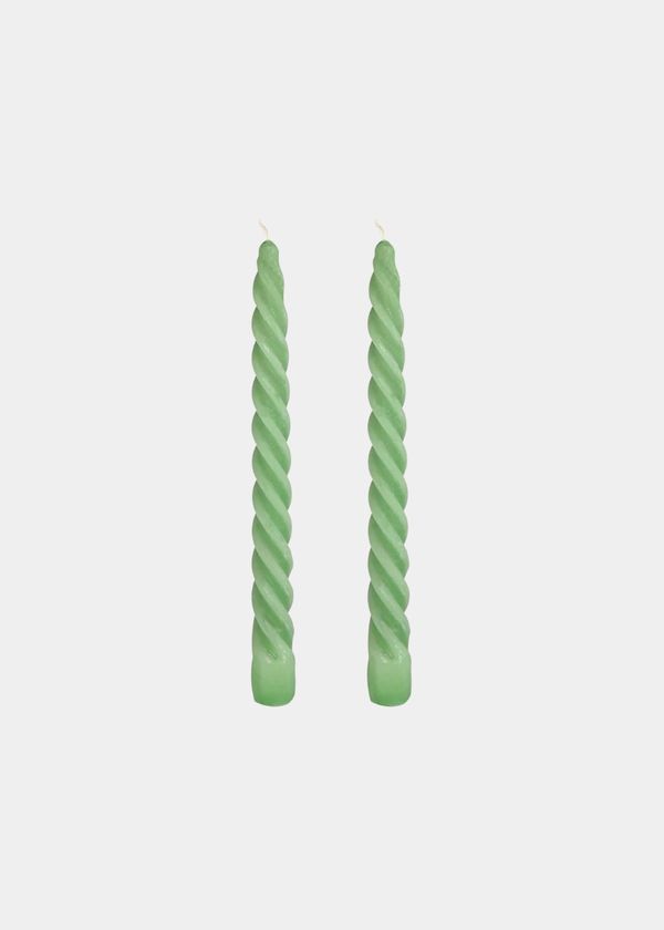 Dupla Vela Castiçal Twist Verde Claro
