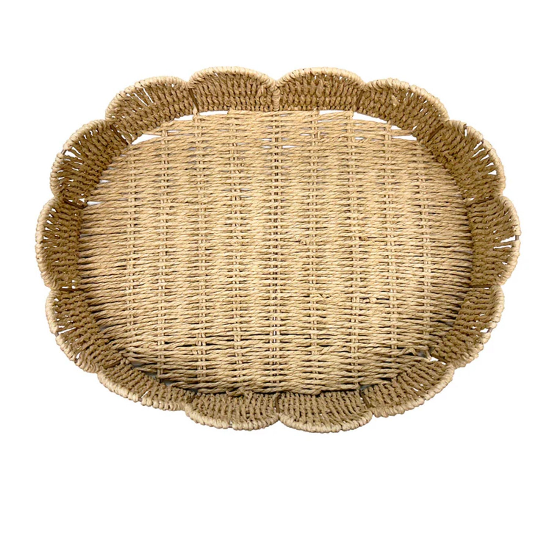 Bandeja Palha Natural Scallop G 4