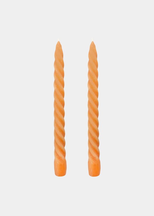 Dupla Vela Castiçal Twist Laranja
