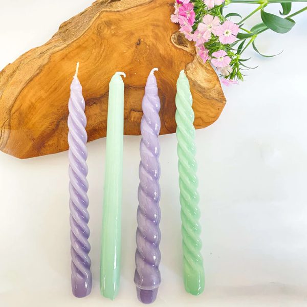 Dupla Vela Castiçal Twist Lilás