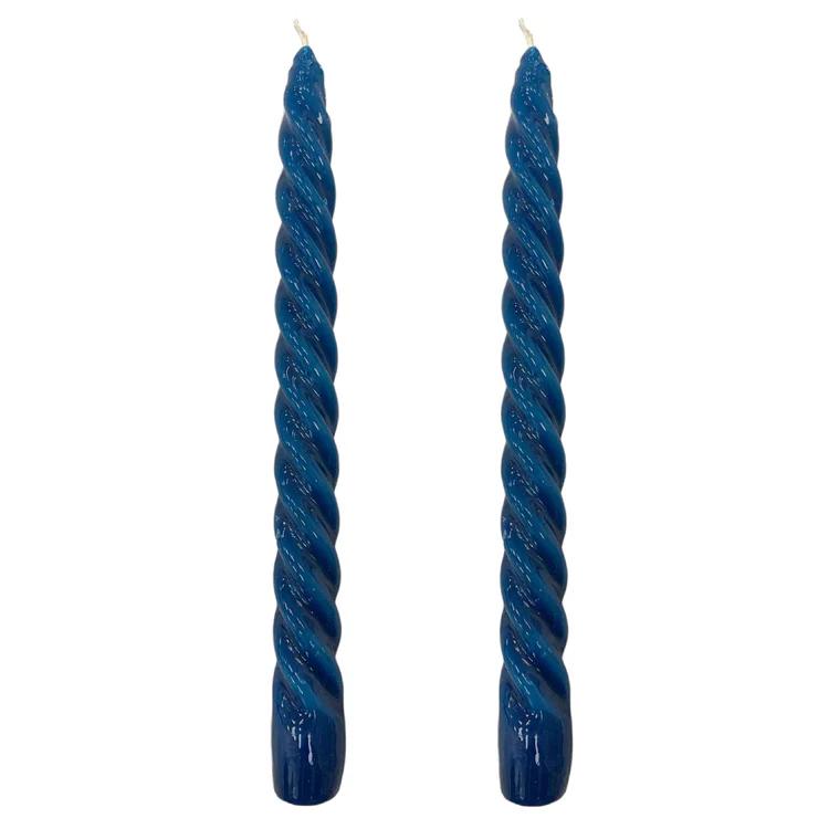 Dupla Vela Castiçal Twist Azul Marinho