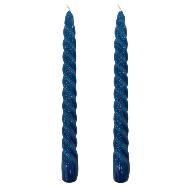 Dupla Vela Castiçal Twist Azul Marinho