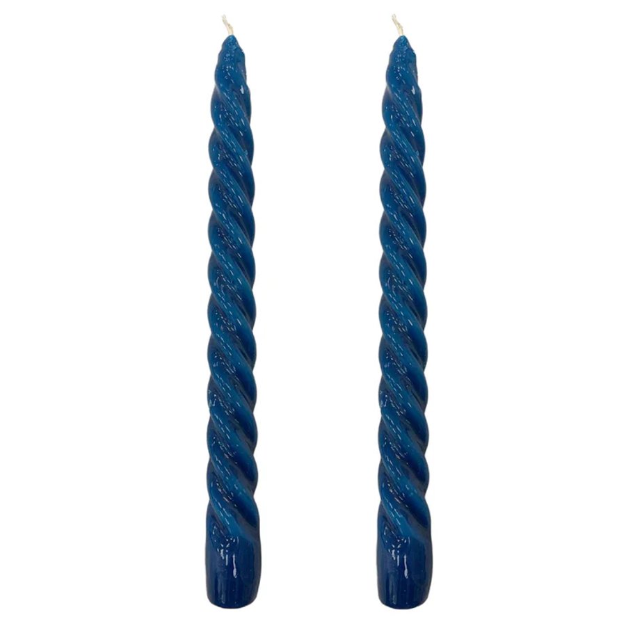 Dupla Vela Castiçal Twist Azul Marinho
