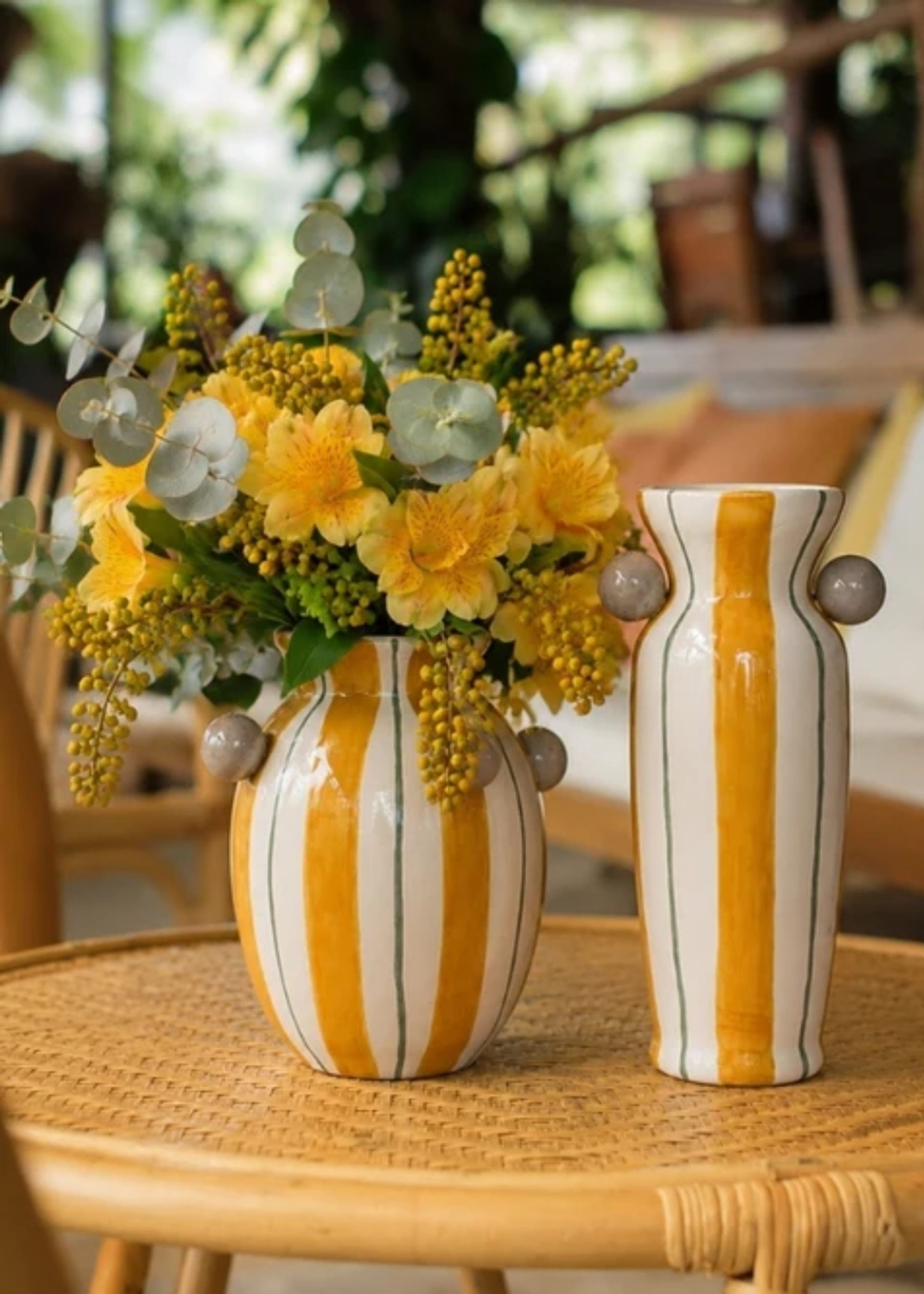 Vaso Cerâmica Ágatas Amarelo 2