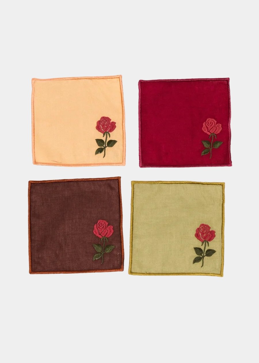 Set Guardanapo Coquetel Rosa