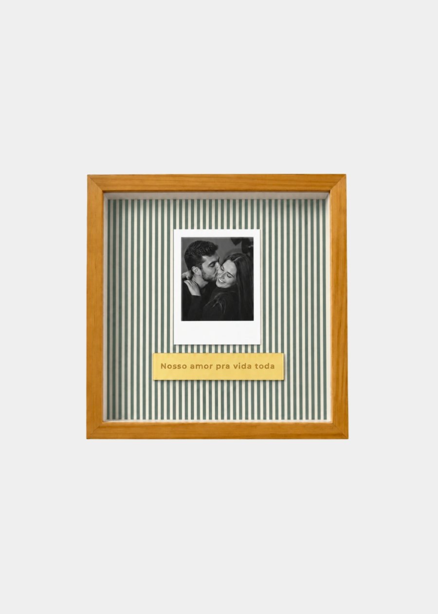 Quadro “Nosso Amor Pra Vida Toda” Com Polaroid Verde