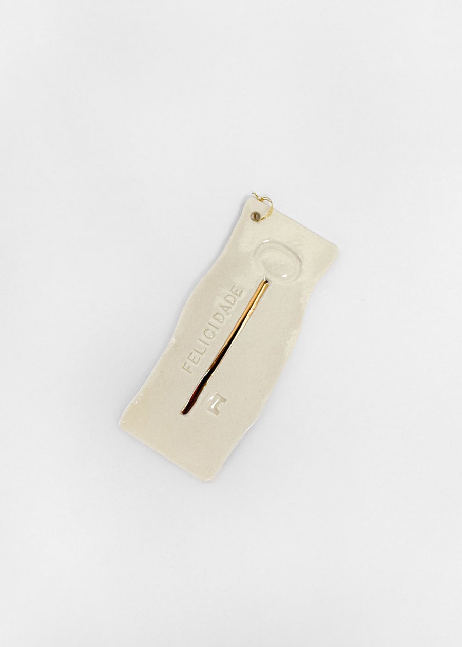 Chave De Porcelana Com Ouro - Felicidade