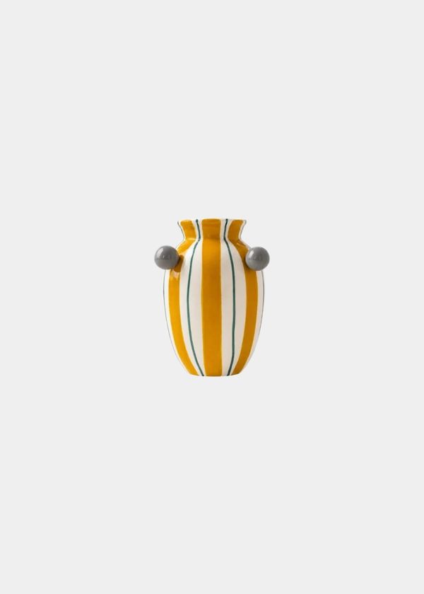 Vaso Cerâmica Amarelo Ágatas 19 CM