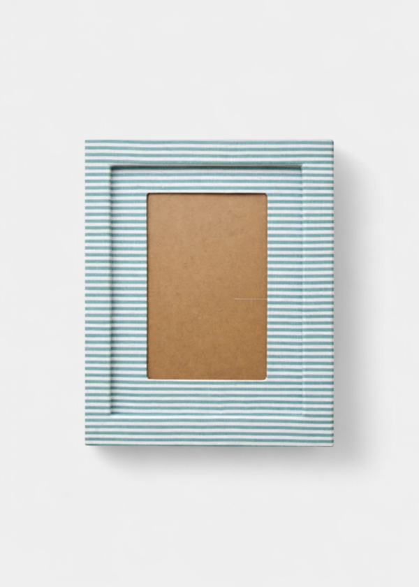 Quadro De Tecido Listrado Verde