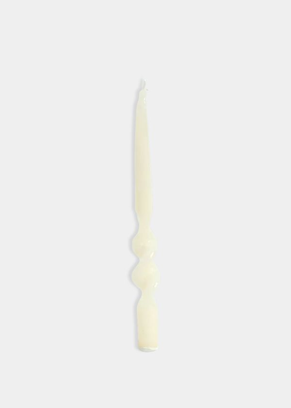 Vela Castiçal Semi Espiral Off White
