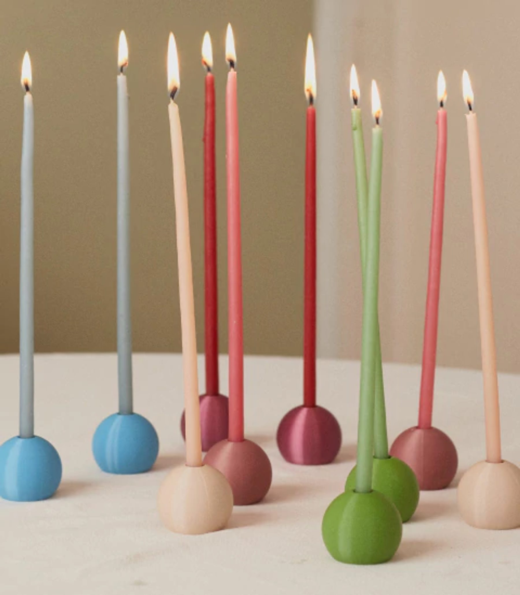 Vela Castiçal Slim Azul 2