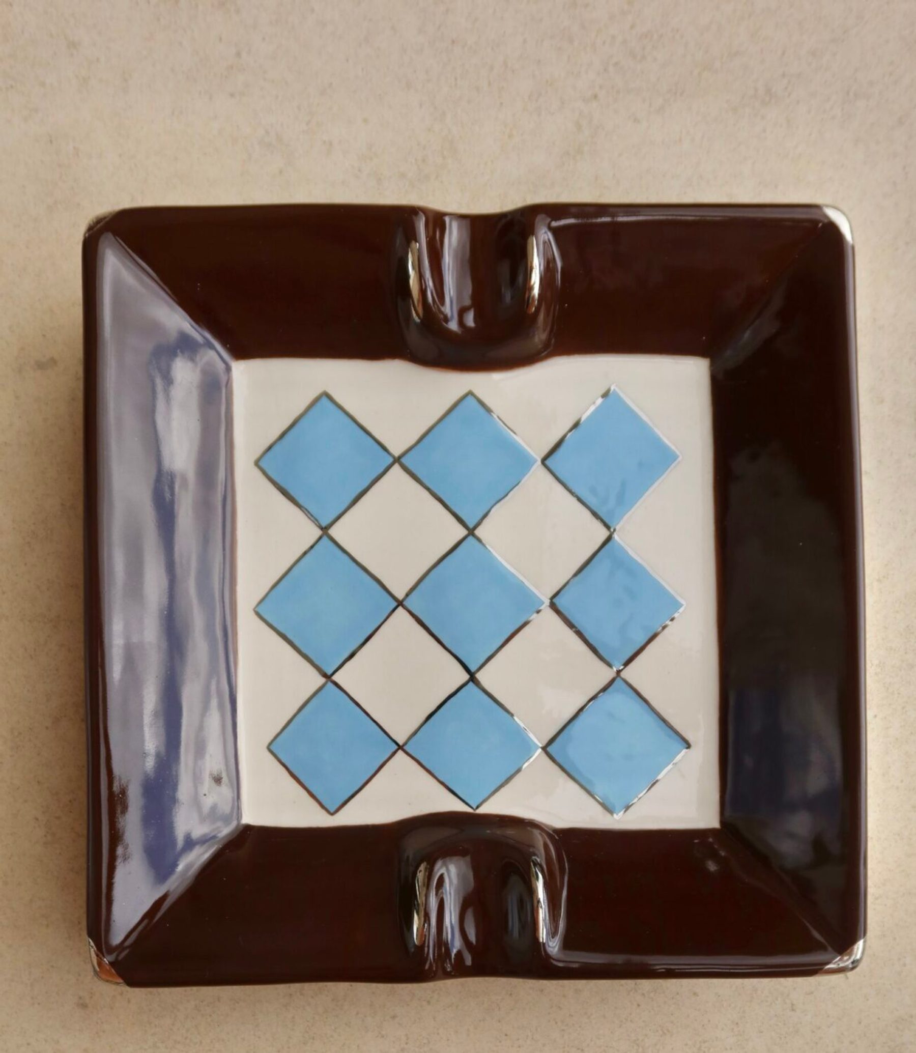 Cinzeiro Checkered Café & Baby Blue 4