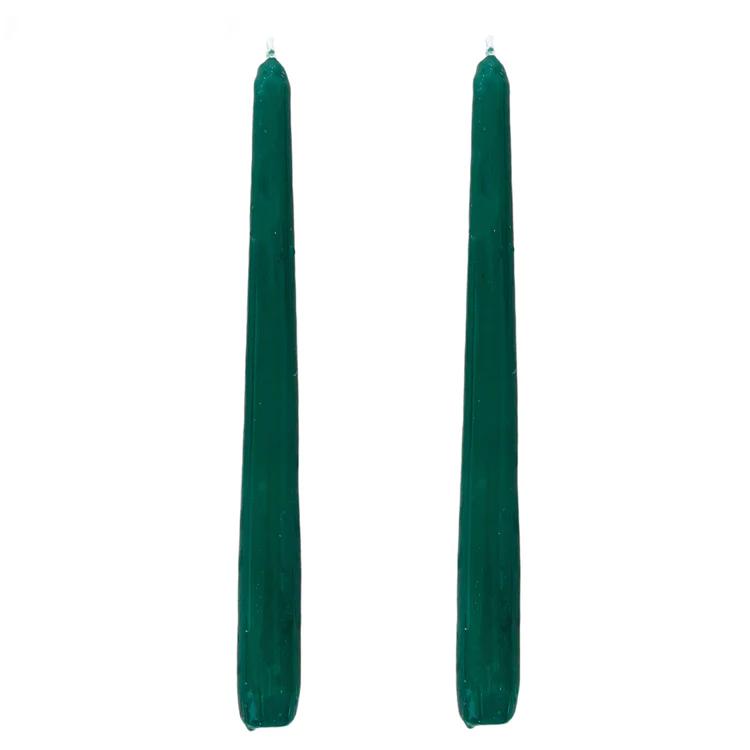 Dupla Vela Castiçal Cônica Verde Escuro G
