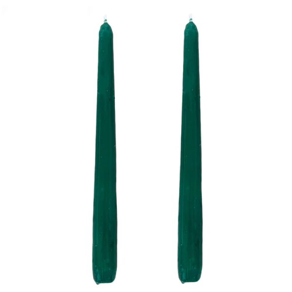 Dupla Vela Castiçal Cônica Verde Escuro G