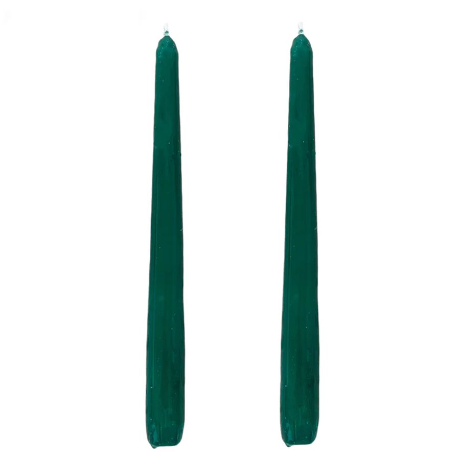 Dupla Vela Castiçal Cônica Verde Escuro G