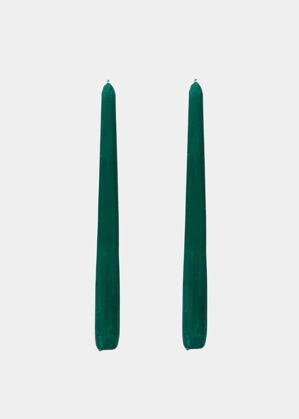 Dupla Vela Castiçal Cônica Verde Escuro G