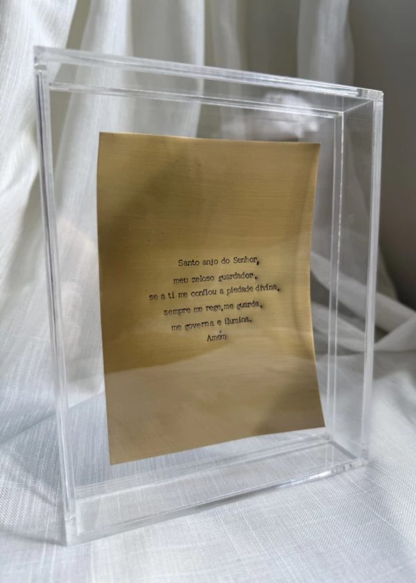 Oração Santo Anjo Do Senhor Com Acrílico