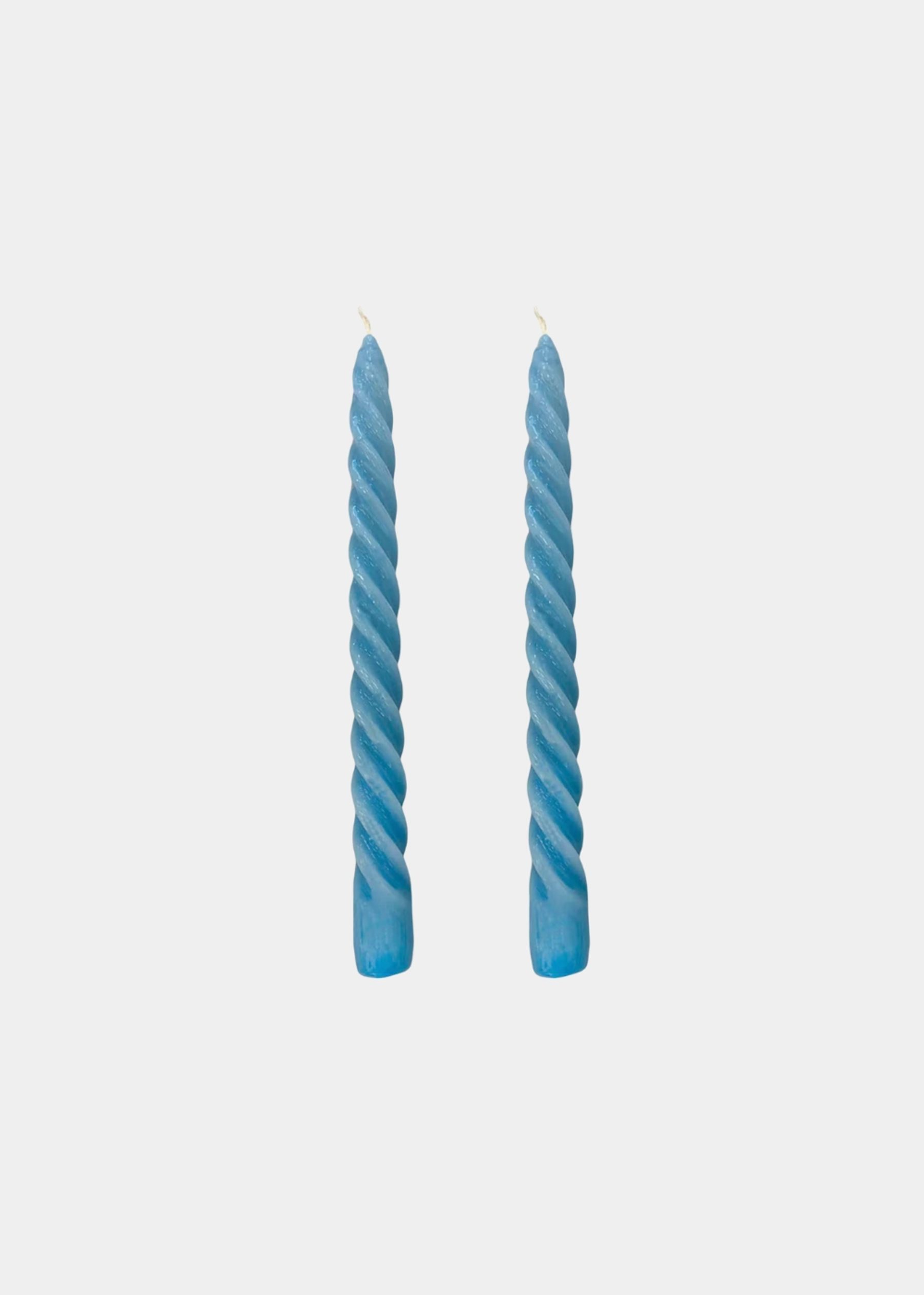 Dupla Vela Castiçal Twist Azul Claro 1