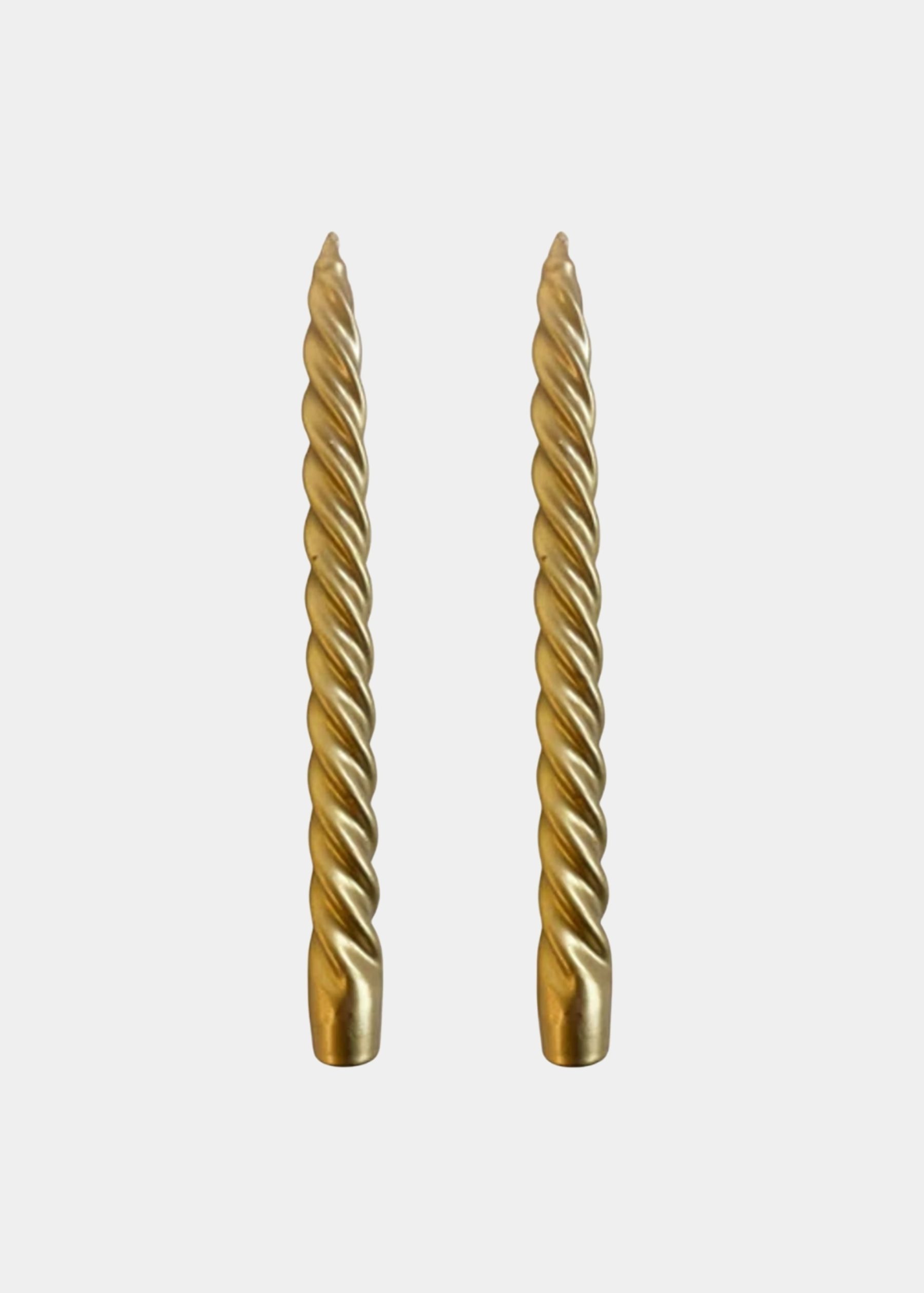 Dupla Vela Castiçal Twist Dourado 3