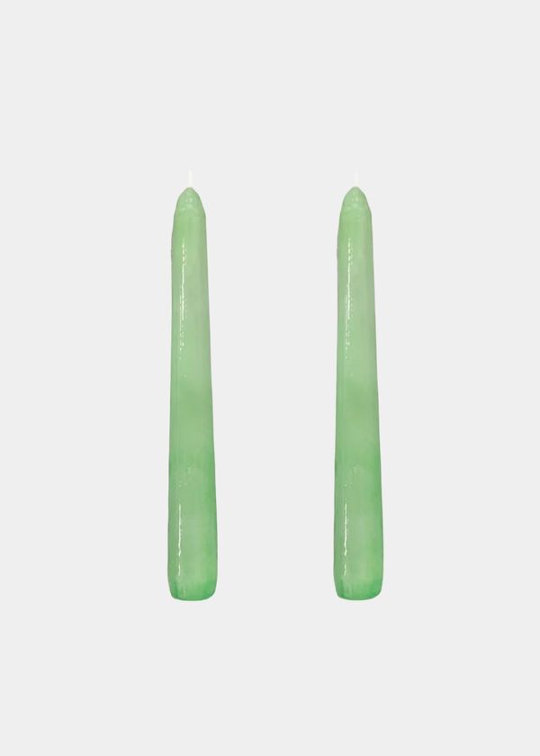 Dupla Vela Castiçal Cônica Verde Claro P